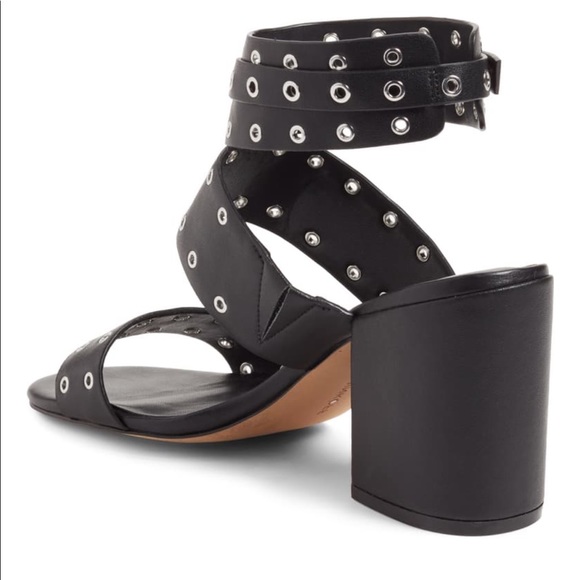 Rebecca Minkoff Carter Grommet Sandals in Black - Picture 4 of 11